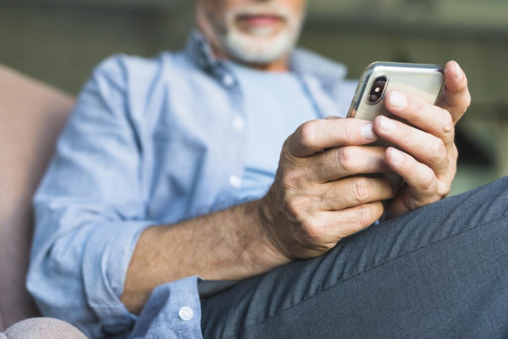 Man using mobile phone